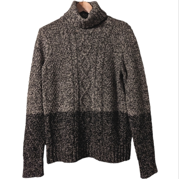 Vince Wool Yak Blend Turtleneck Chunky Cable Knit Ribbed Pullover Sweater - Picture 4 of 14